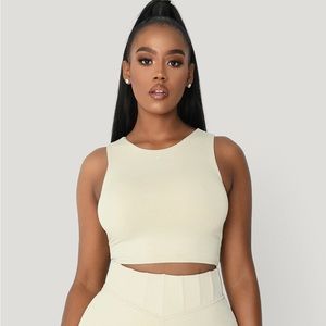 Meshki Lina Sleeveless Crop Top Sand